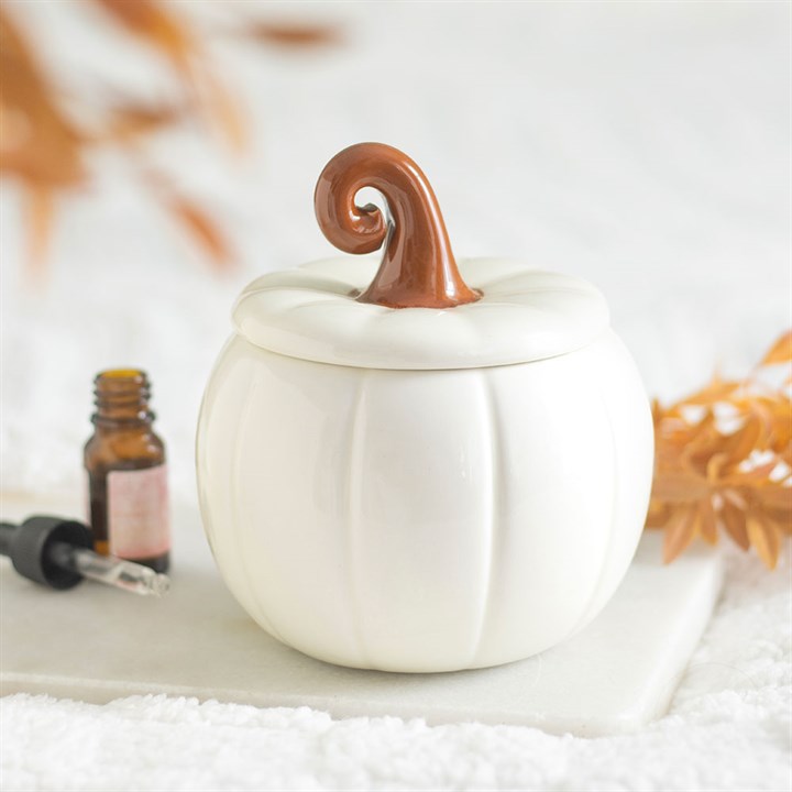 White Pumpkin Oil Burner | Autumn Wax Melt Burner & Fall Home Fragrance Decor