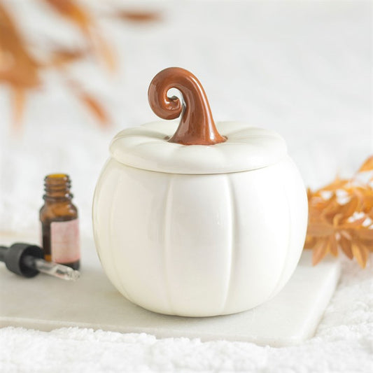 White Pumpkin Oil Burner | Autumn Wax Melt Burner & Fall Home Fragrance Decor