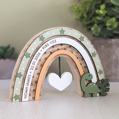 Personalised dinosaur rainbow