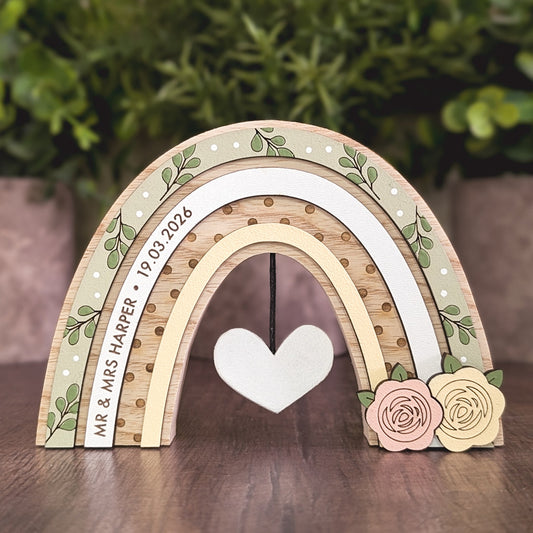 Personalised pastel rose rainbow