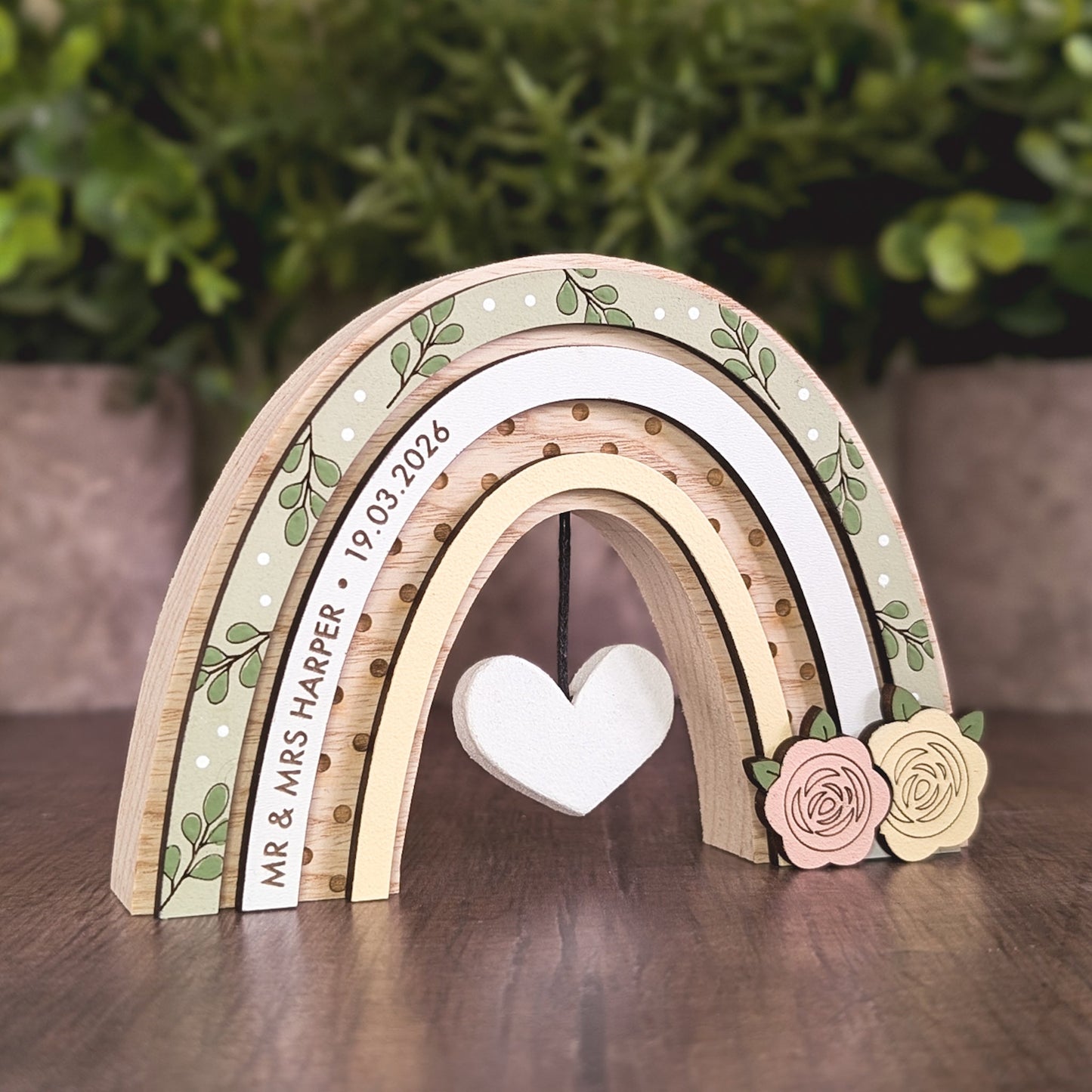 Personalised pastel rose rainbow