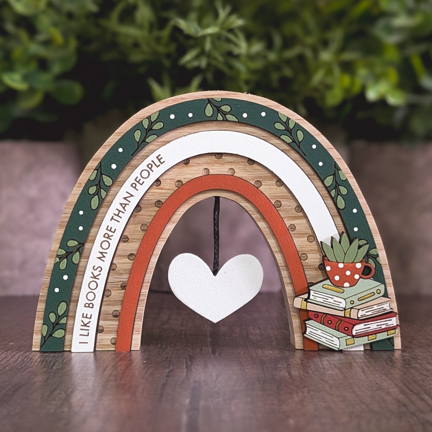 Personalised green bookish rainbow
