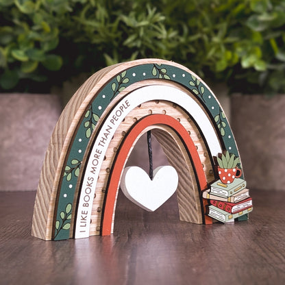 Personalised green bookish rainbow