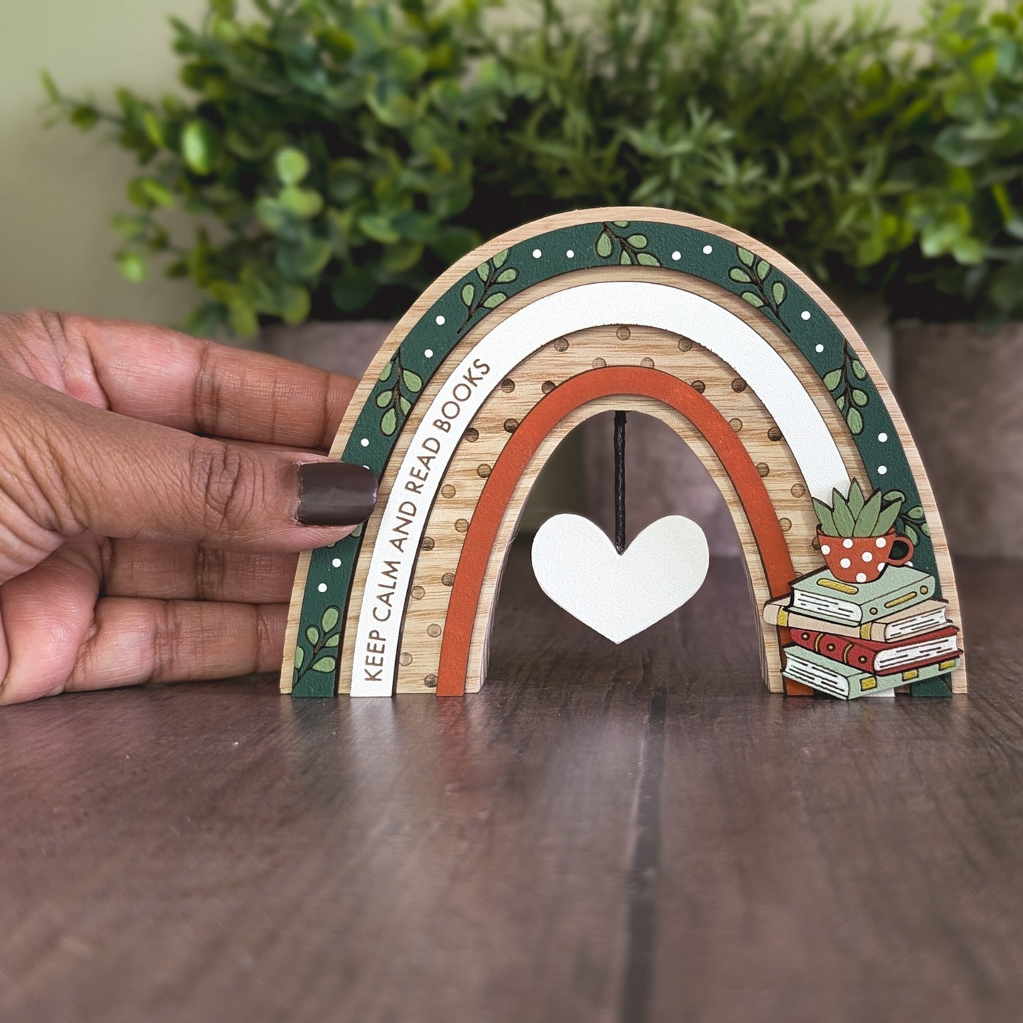 Personalised green bookish rainbow