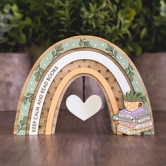 Personalised pastel bookish rainbow