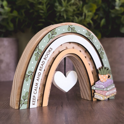 Personalised pastel bookish rainbow