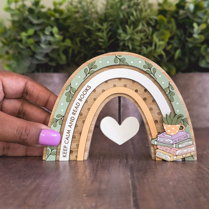 Personalised pastel bookish rainbow
