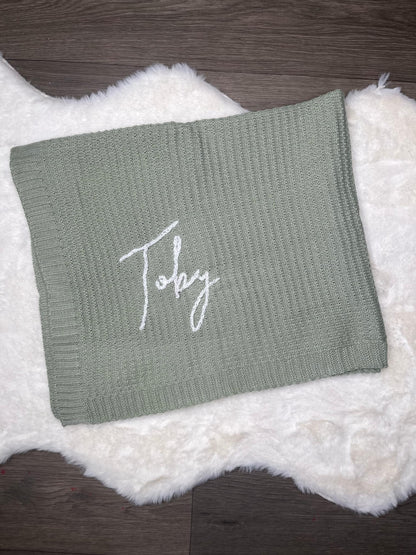 Hand Embroidery Knitted Baby Blanket