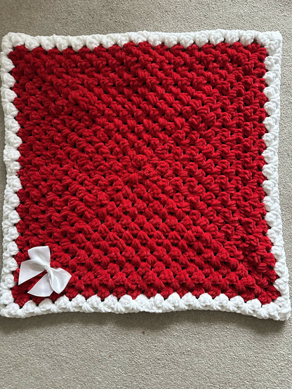 Handmade Christmas baby pram blanket
