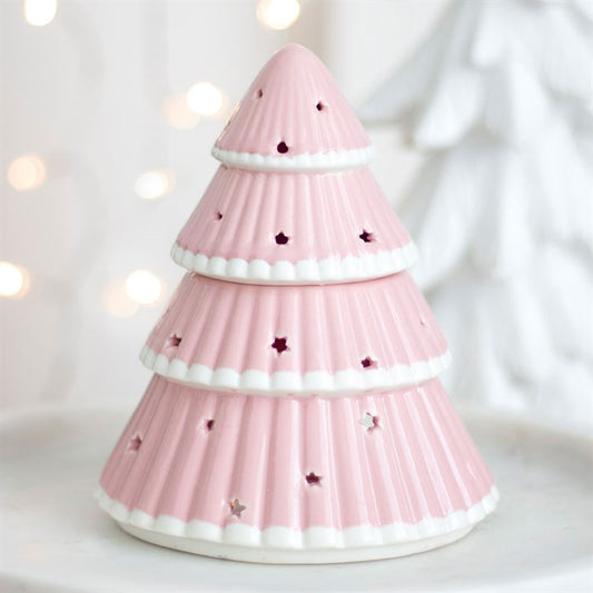 Pink Christmas Tree Ceramic Oil Burner