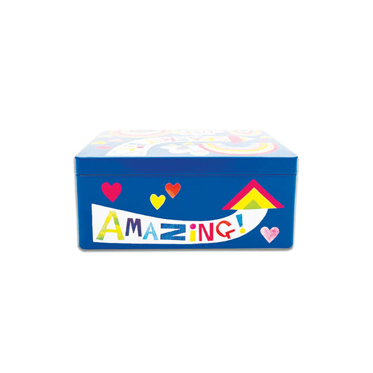 Cute Storage Tin - Colorful “Sparkly Bits” Rainbow Tin