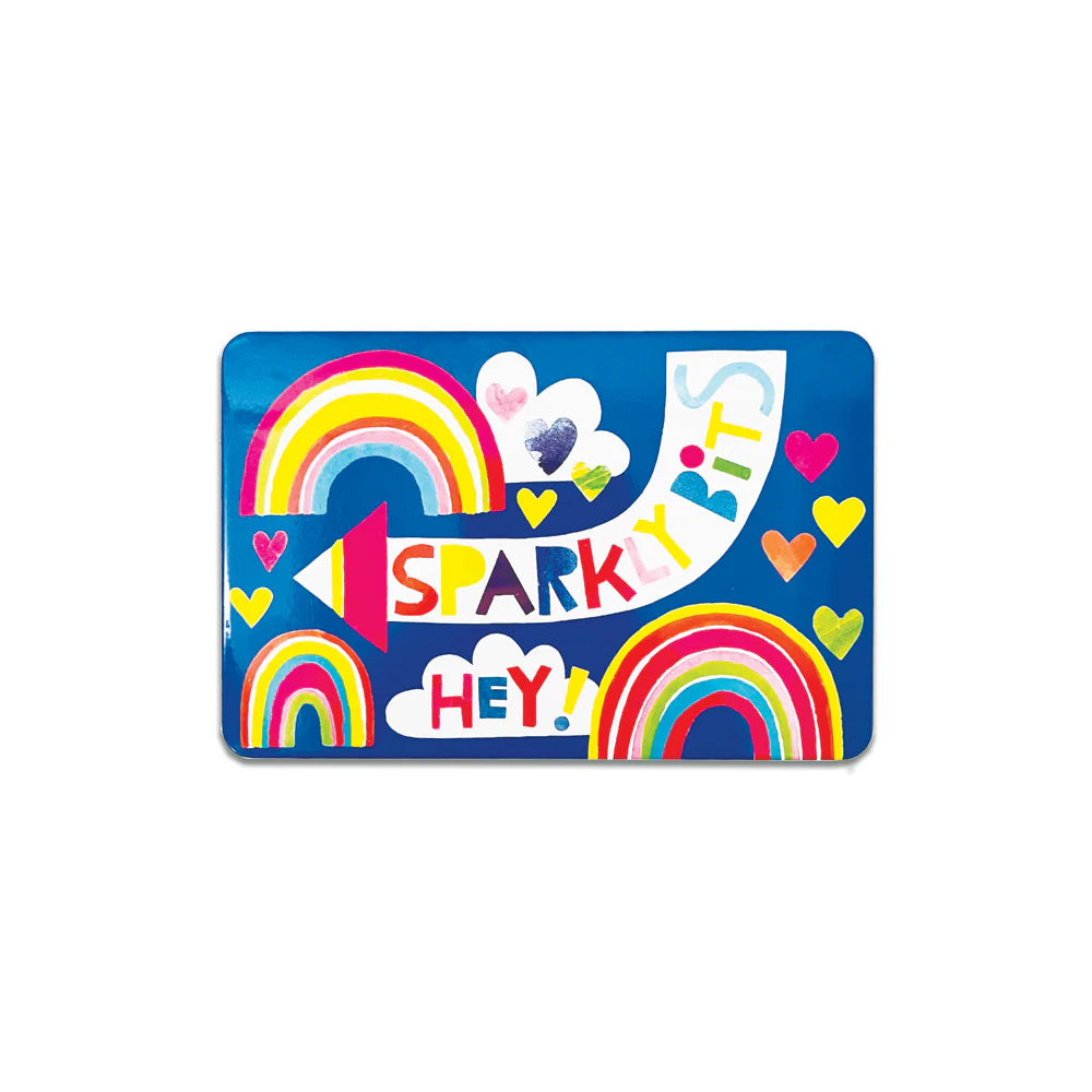 Cute Storage Tin - Colorful “Sparkly Bits” Rainbow Tin