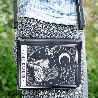 The Reader Book Crossbody Bag | Gothic Tarot Book Bag | Book Lover Gift