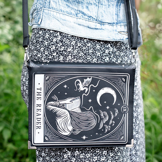 The Reader Book Crossbody Bag | Gothic Tarot Book Bag | Book Lover Gift
