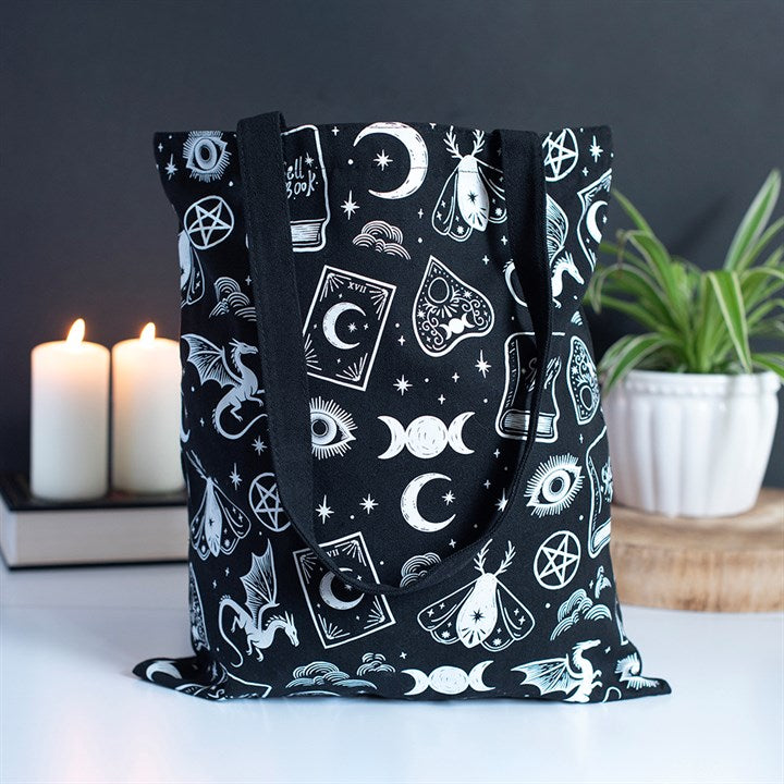 The Reader Tarot Tote Bag | Gothic Book Lover Shoulder Bag