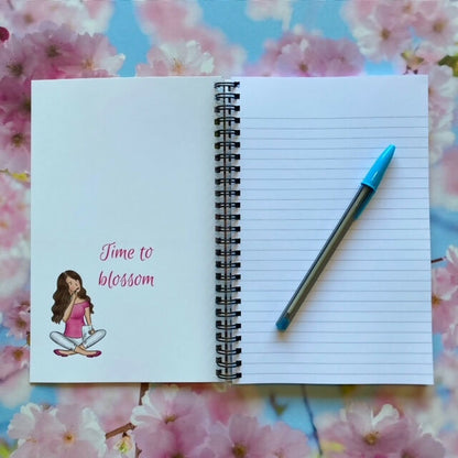 Girl inside notebook