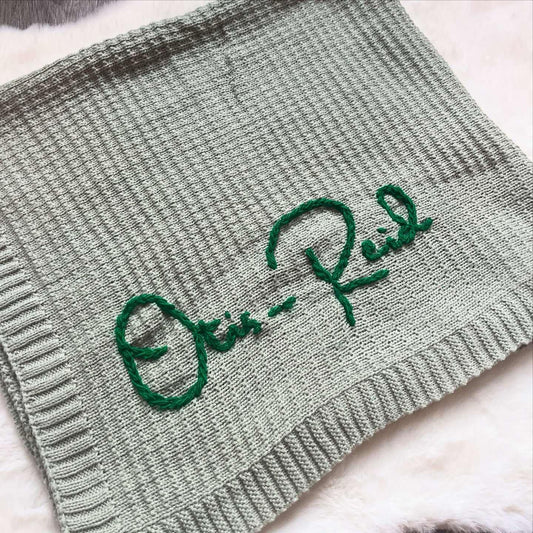 Hand Embroidery Knitted Baby Blanket