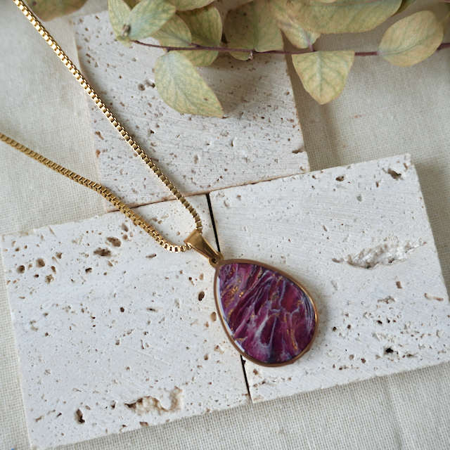 Celestia Teardrop Pendant Garnet Red