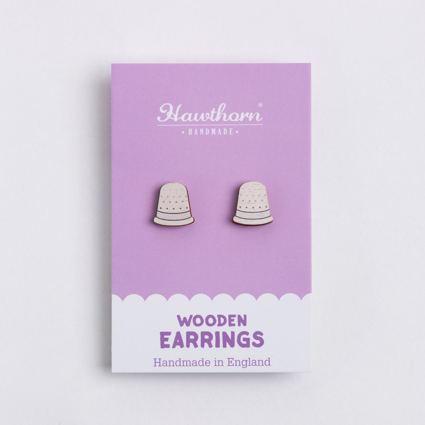 Thimble Wooden Earrings - Sewing Gift
