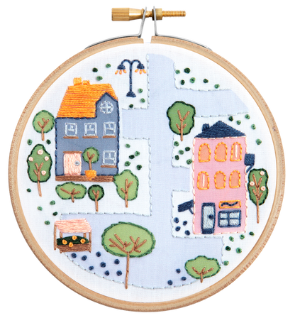 'Town Houses' Mini Embroidery Kit for Beginners