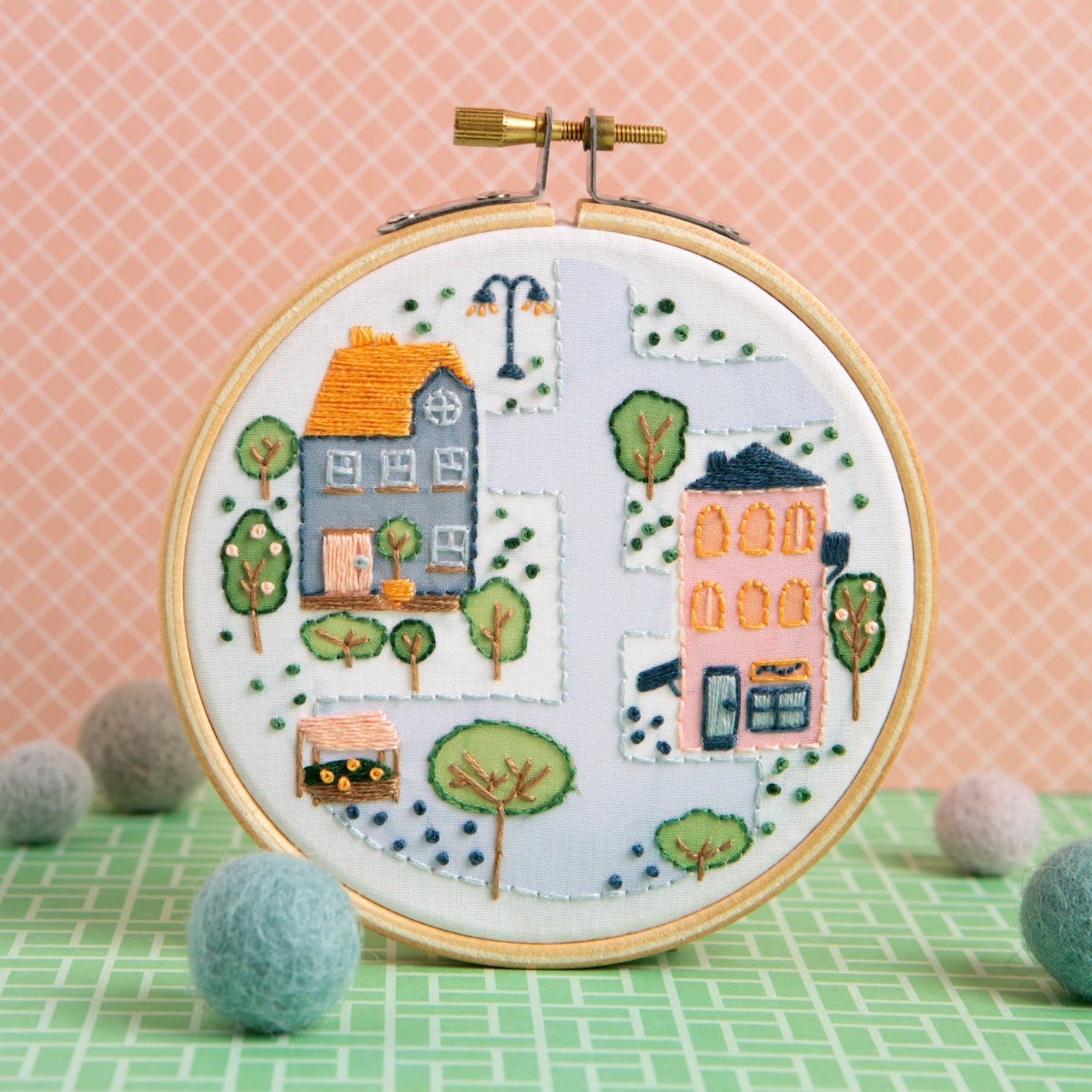 'Town Houses' Mini Embroidery Kit for Beginners