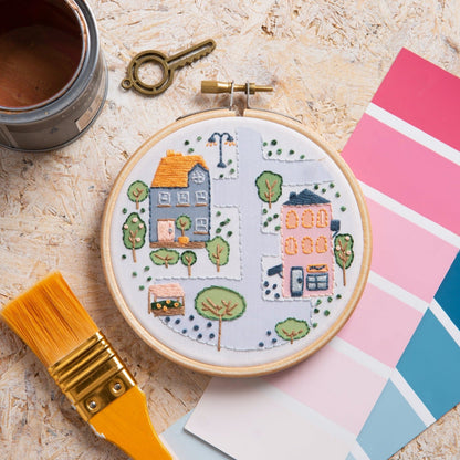 'Town Houses' Mini Embroidery Kit for Beginners