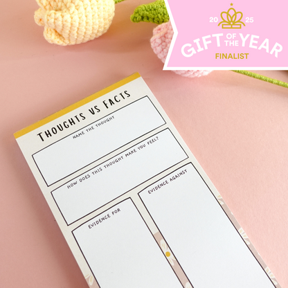 Thoughts vs Facts Notepad - Challenge Negative Thoughts