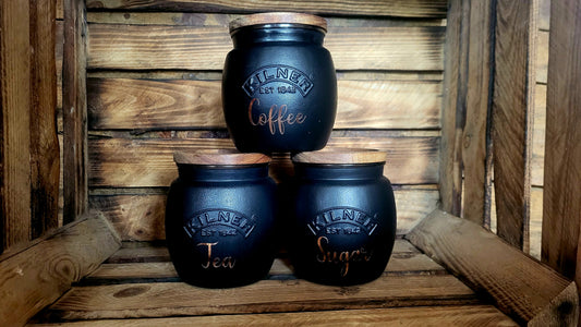 Tea, coffee and sugar canisters | kilner jars | Tea | Coffee | Sugar | Storage Jars | kitchen set