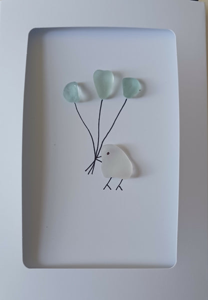 Sea Glass Bird Greeting Card