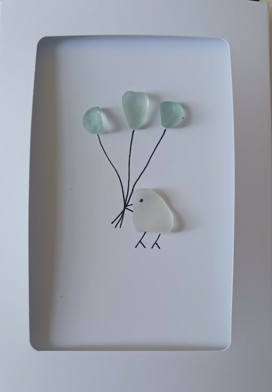 Sea Glass Bird Greeting Card