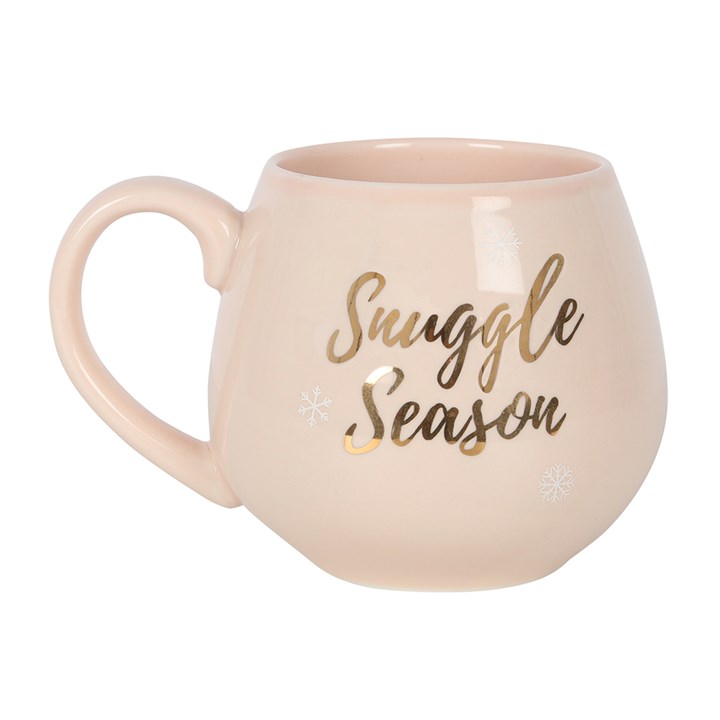 Snuggle Season Pink Mug with Rose Gold Detailing