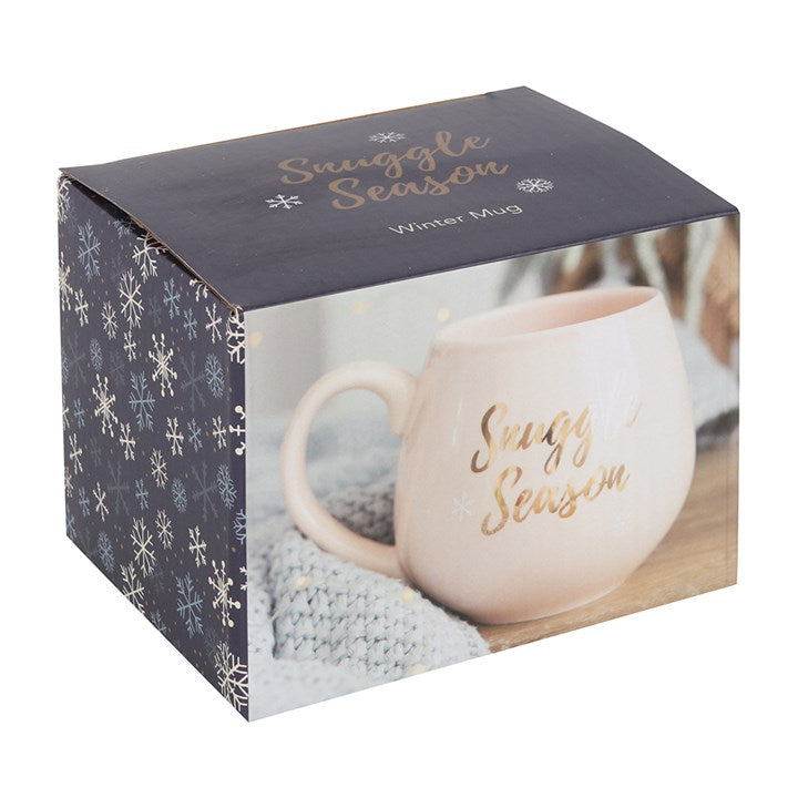 Snuggle Season Pink Mug with Rose Gold Detailing