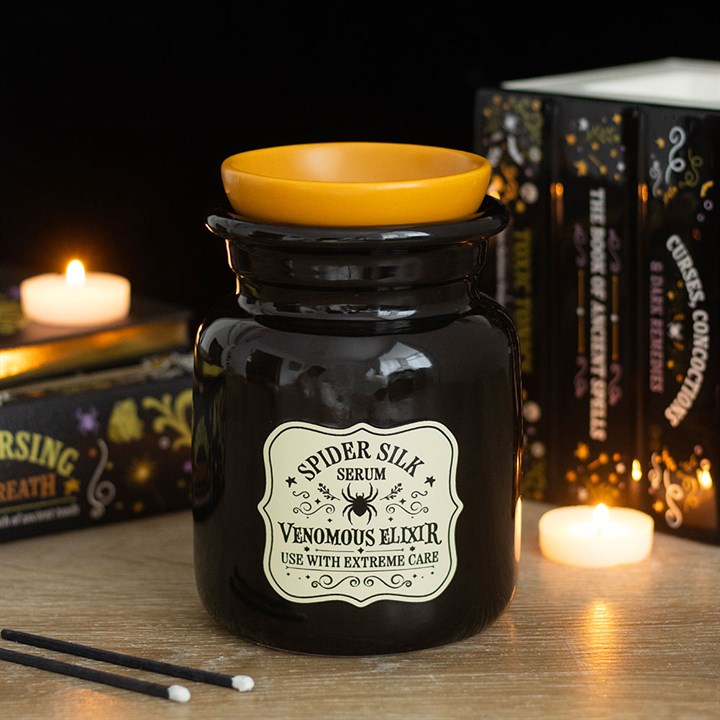 Potion Bottle Oil Burner & Wax Warmer Spider Silk Serum – Venomous Elixir (Black)