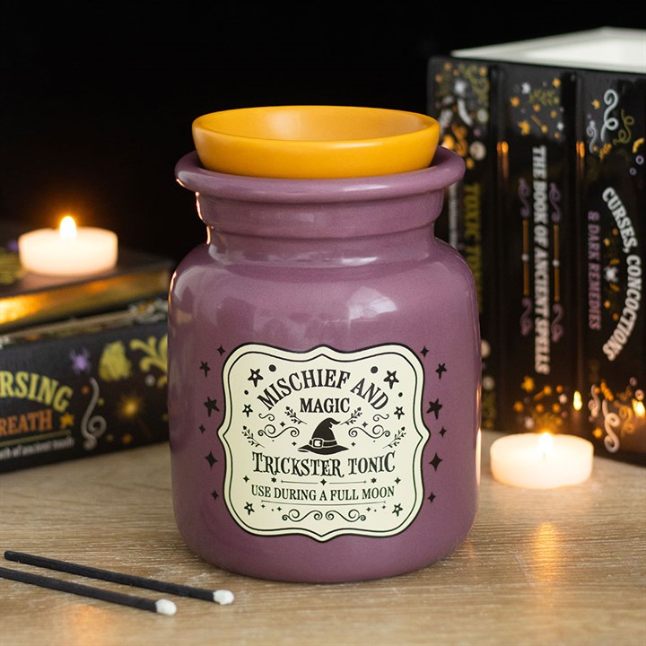 Potion Bottle Oil Burner & Wax Warmer Mischief & Magic – Trickster Tonic (Purple)