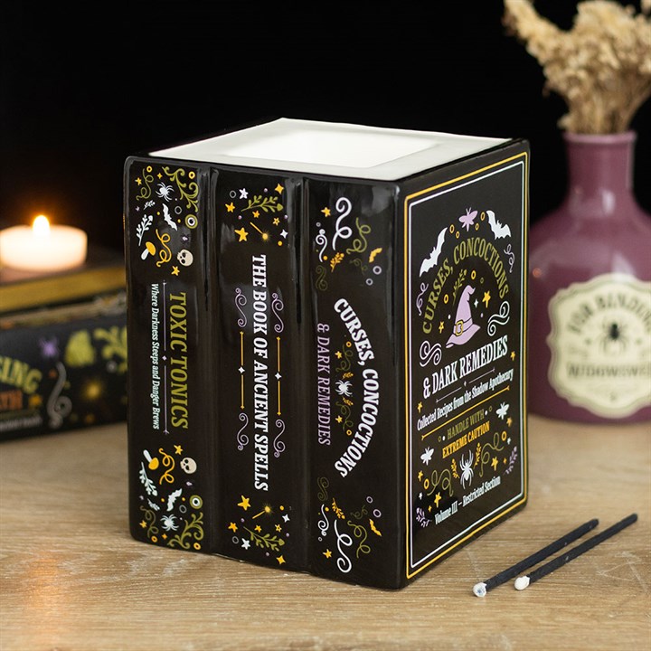 Witch’s Apothecary Wax Burner| Witchy Book Stack Wax Warmer