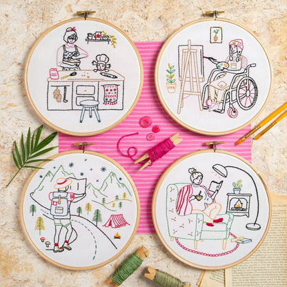 'Unwind' Booklover Embroidery Kit for Beginners