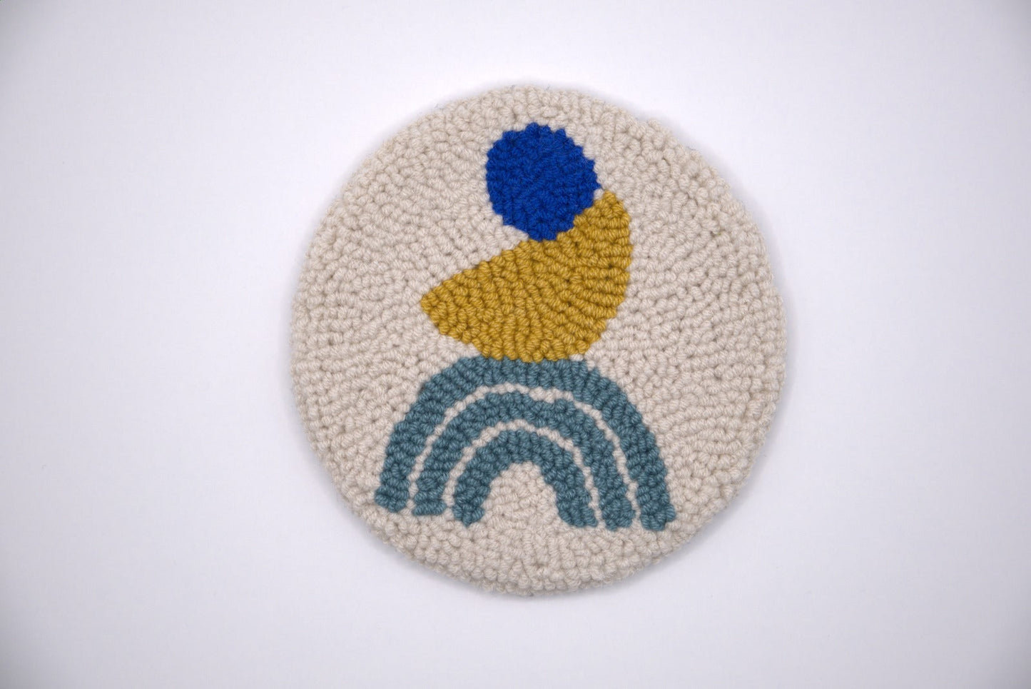 Boho Punch Needle Coasters ABSTRACT