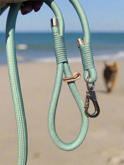 Sage Green Rope Dog Leash Flexible and Lightweight