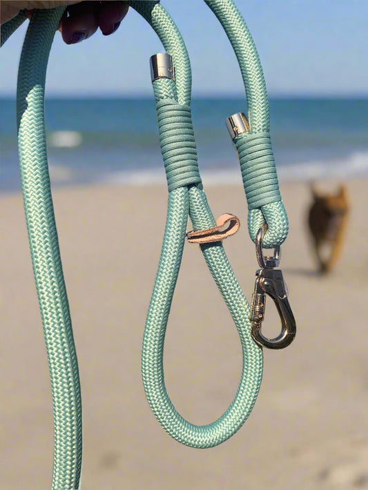 Sage Green Rope Dog Leash Flexible and Lightweight