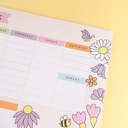 Wildflower A4 Weekly Desk Pad