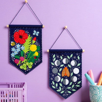 'Wildflower Pennant' Floral Felt Craft Kit for Beginners