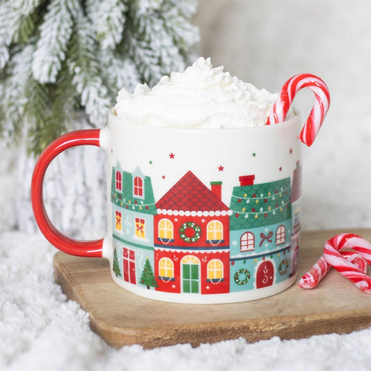 Christmas Street Village Mug | Festive Ceramic Christmas Mug | 350ml