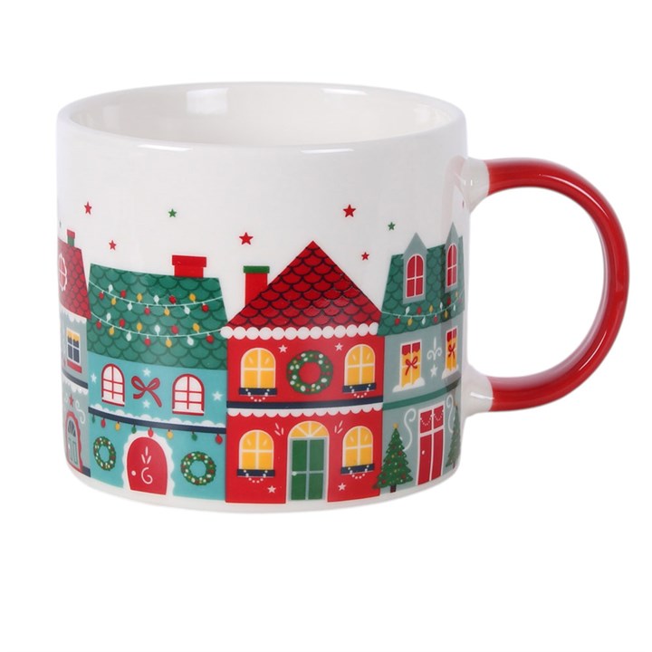 Christmas Street Village Mug | Festive Ceramic Christmas Mug | 350ml