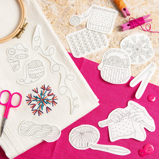 'Yarn Stash' Knitting and Crochet Stick & Stitch Embroidery Pack