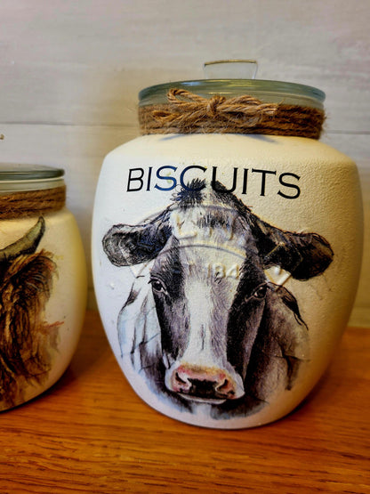 Decorative glass kilner cookie and biscuit jar