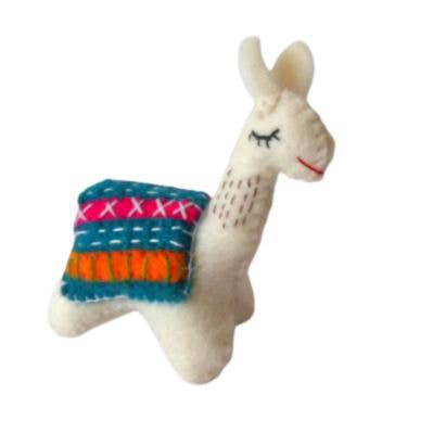 Felt White Llama