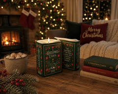 A Christmas Carol Book Shaped Candle | Dickens Inspired Christmas Candle | Orange, Clove & Cinnamon Soy Wax Candle