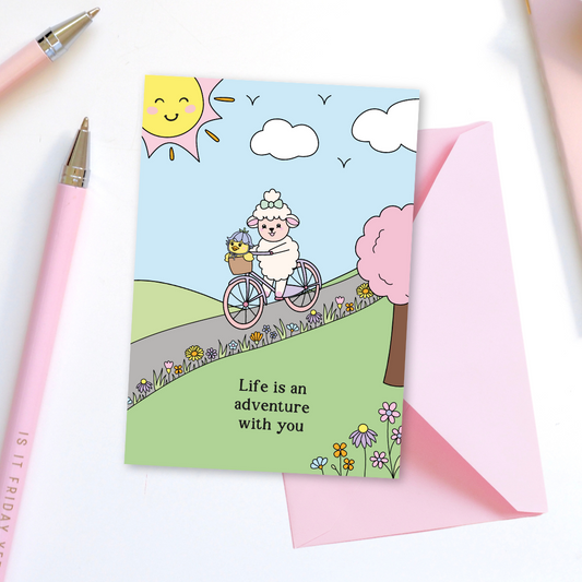 Life is an Adventure With You Greetings Card