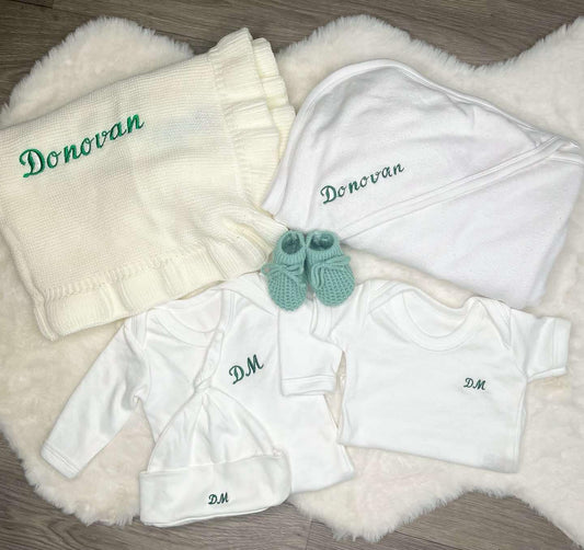 Personalised Embroidery Welcome Home Baby Set