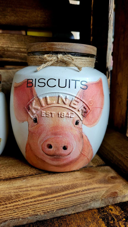 Decorative glass kilner cookie and biscuit jar